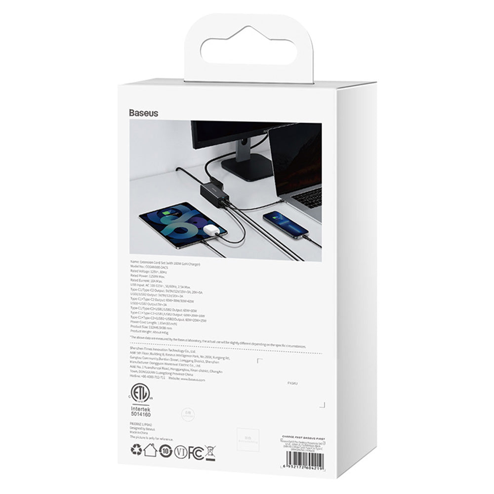Prodlužovací kabel Baseus PowerCombo US, 1 x Zásuvka, Černý PSZM000201