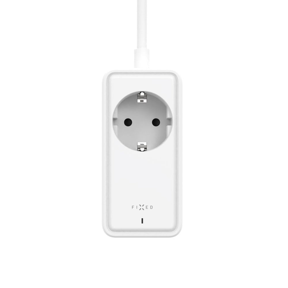 Prodlužovací kabel Fixed, 1 x Schuko - 2 x USB-A - 2 x USB-C, bílý