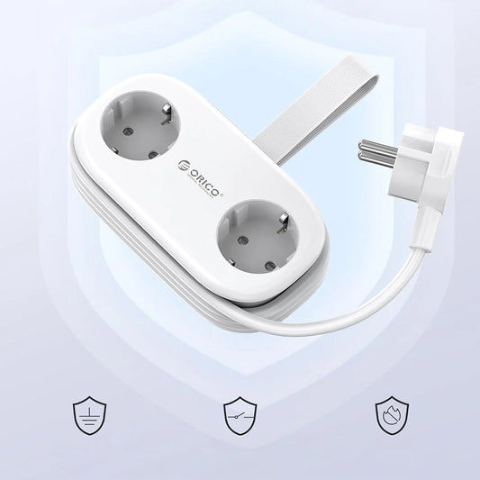 Prodlužovač Orico APP, 2 x Schuko - 2 x USB-A - 1 x USB-C, Bílý