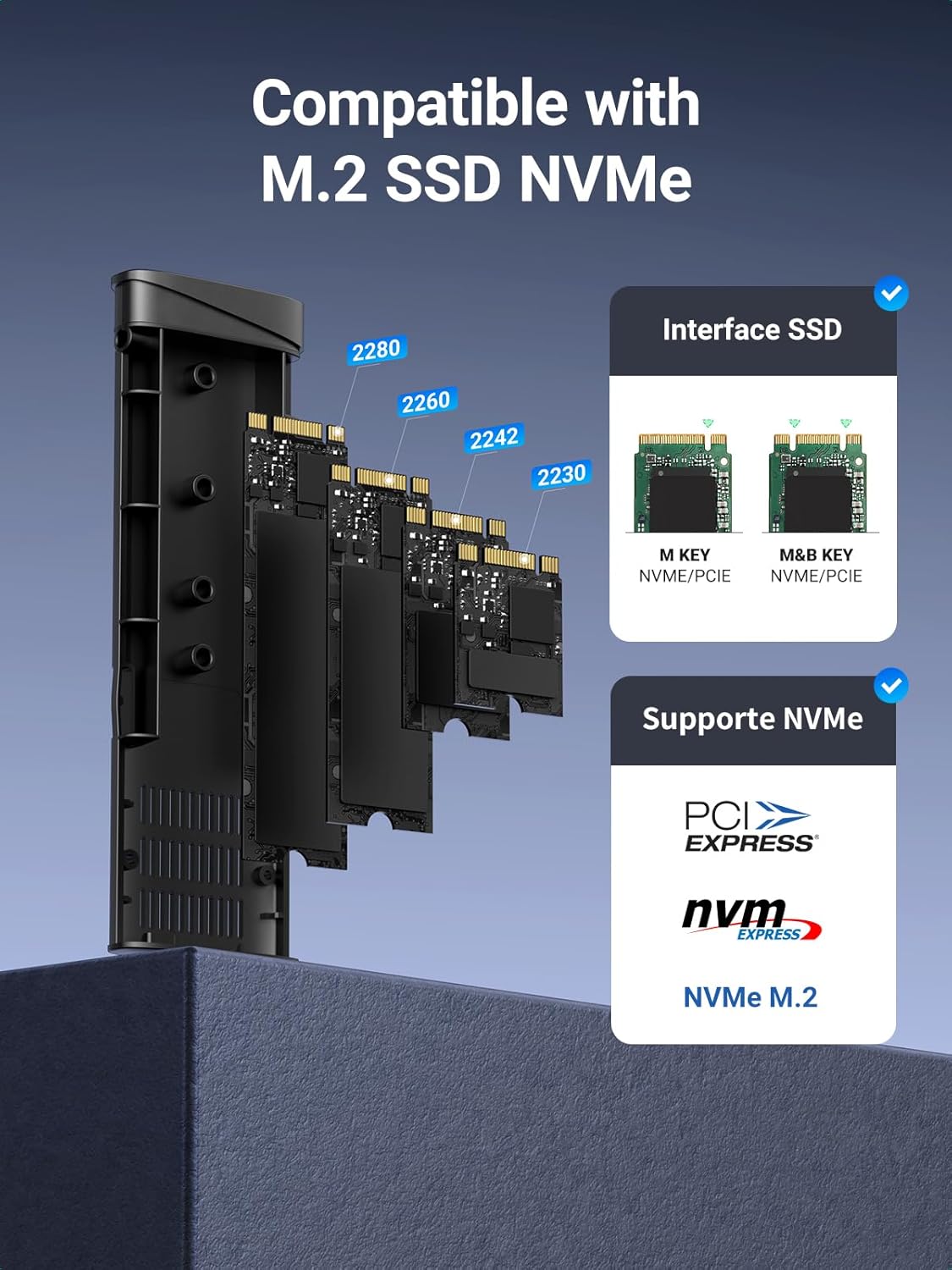 UGREEN CM767 Rack for M.2 NVMe SSD, Gray