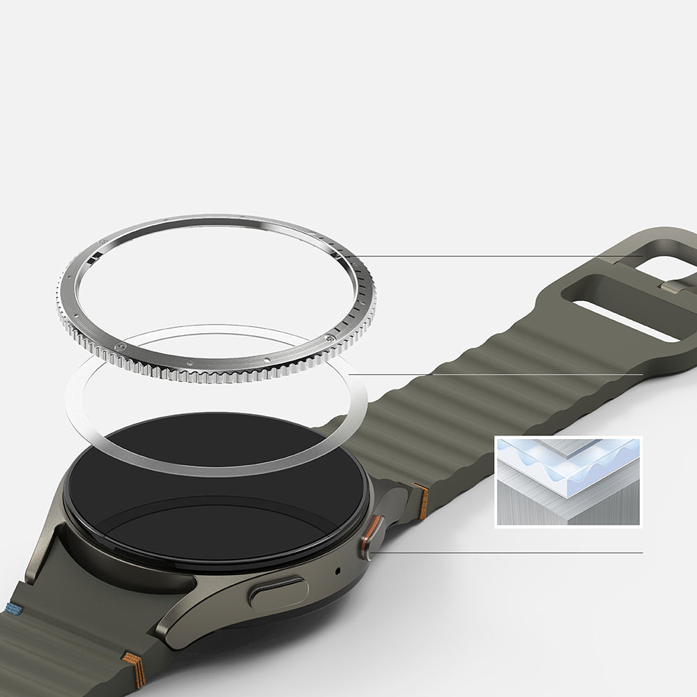 Ochranný rám Ringke Styling pro Samsung Galaxy Watch7 40mm, Model 7, Stříbrný