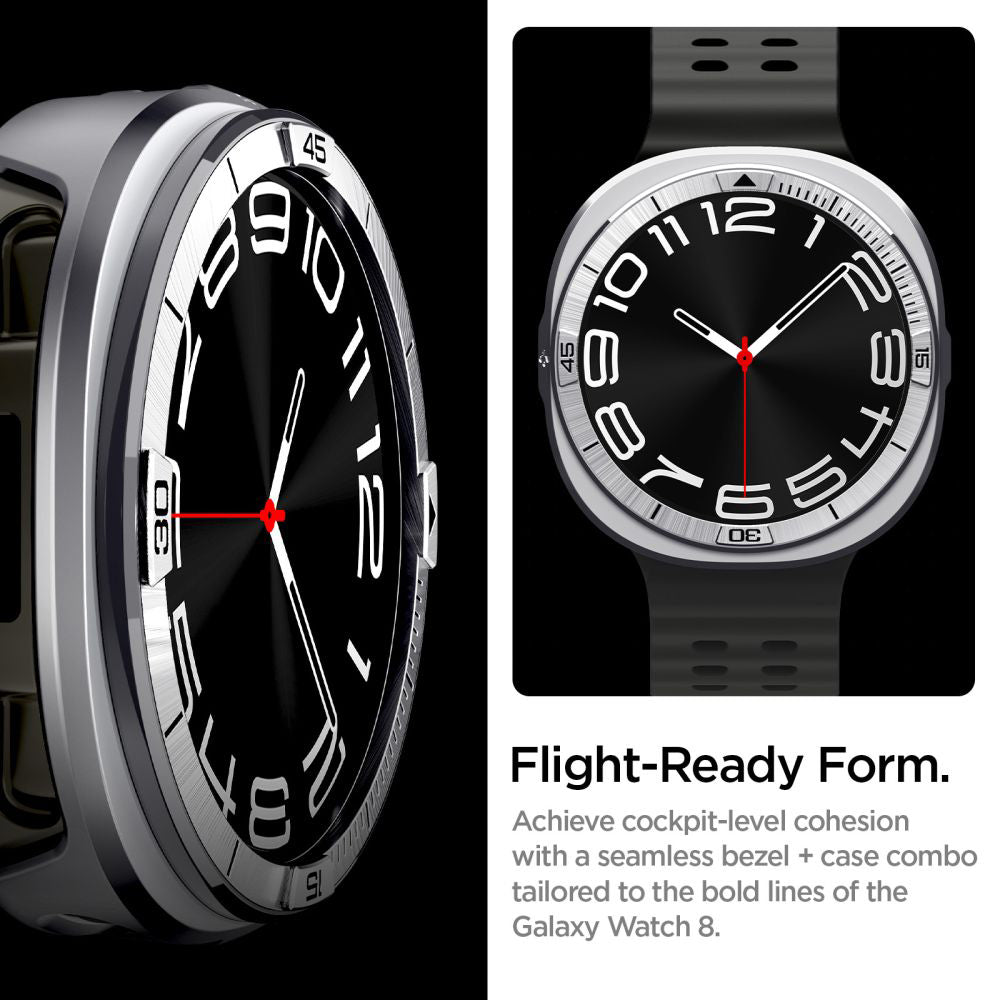 Ochranný rámek Spigen Tune Pro Pilot pro Samsung Galaxy Watch8 44mm, Stříbrný ACS10011
