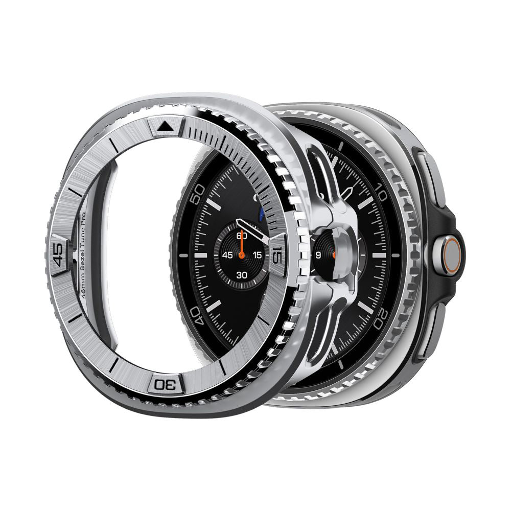 Ochranný rámek Spigen Tune Pro Pilot pro Samsung Galaxy Watch8 Classic, Stříbrný ACS10017