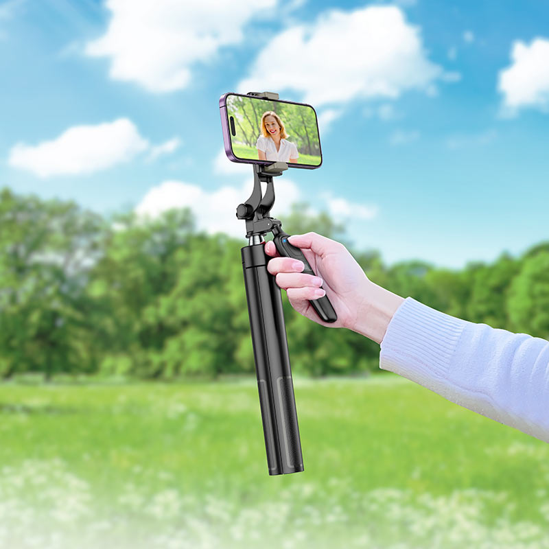 Selfie tyč Bluetooth HOCO K19 Soul Live Broadcast, univerzální, černá