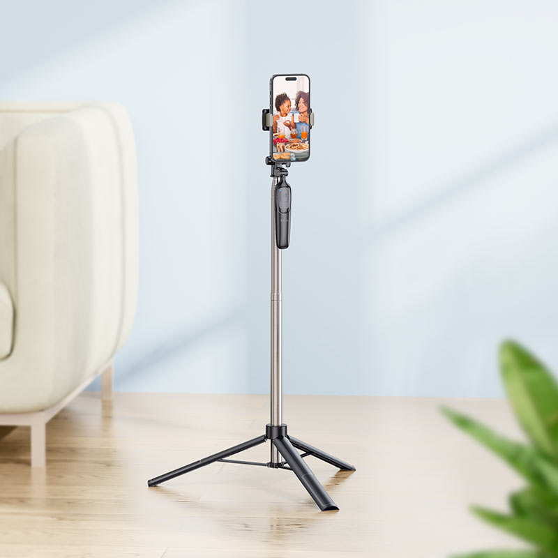 Selfie tyč Bluetooth HOCO K19 Soul Live Broadcast, univerzální, černá
