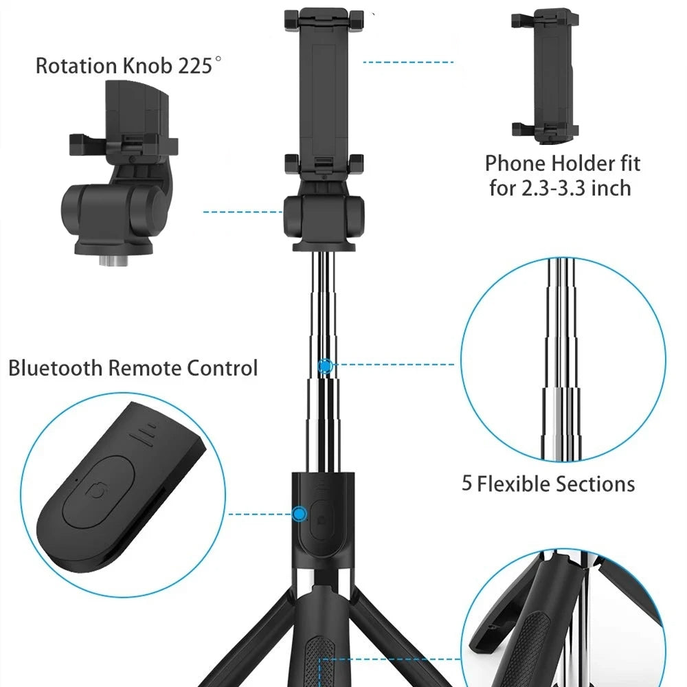 Selfie Stick Bluetooth Techsuit L01, Univerzální, Černý