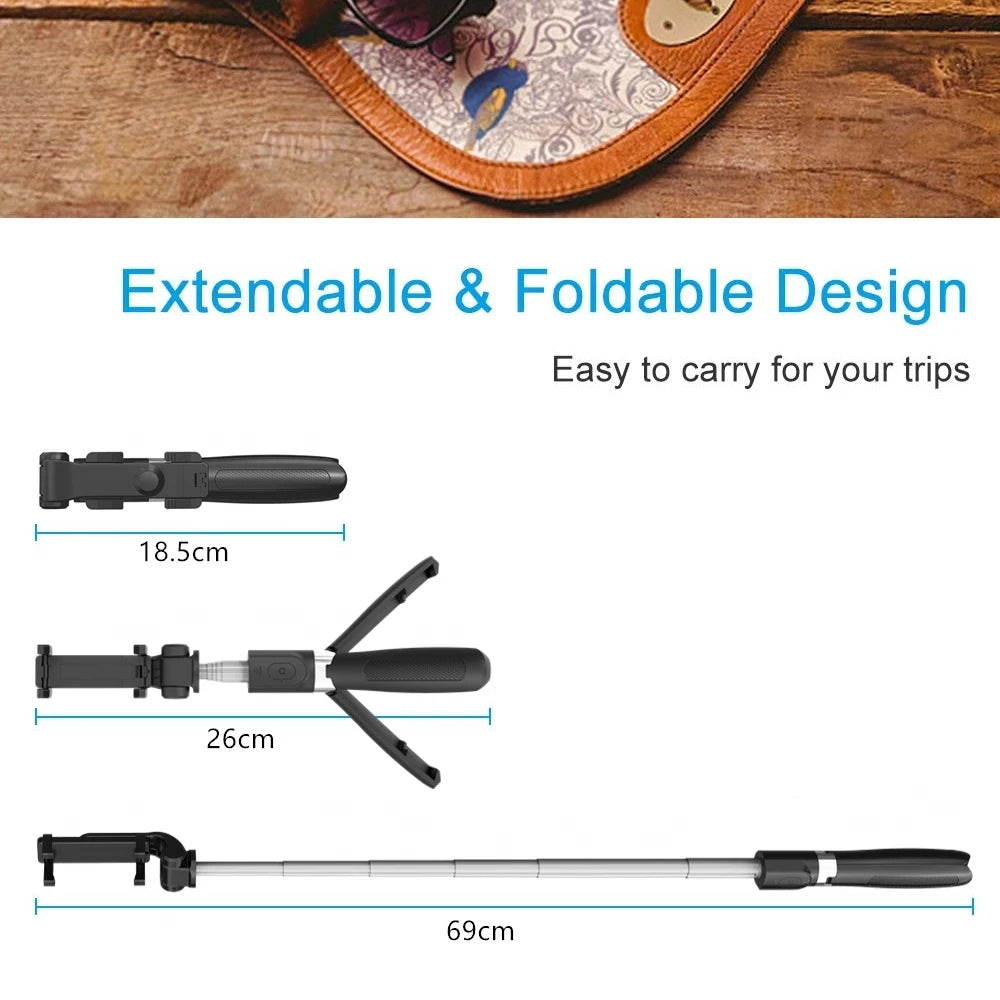 Selfie Stick Bluetooth Techsuit L01, Univerzální, Černý
