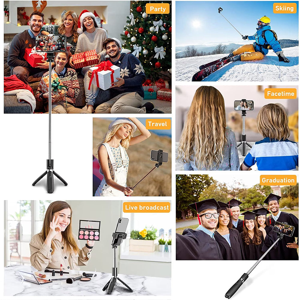 Selfie Stick Bluetooth Techsuit L02, Univerzální, Černý