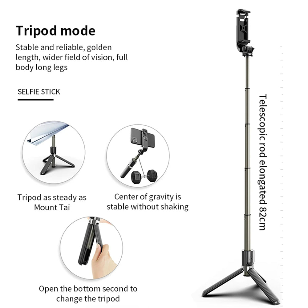 Selfie Stick Bluetooth Techsuit L03, Univerzální, Černý