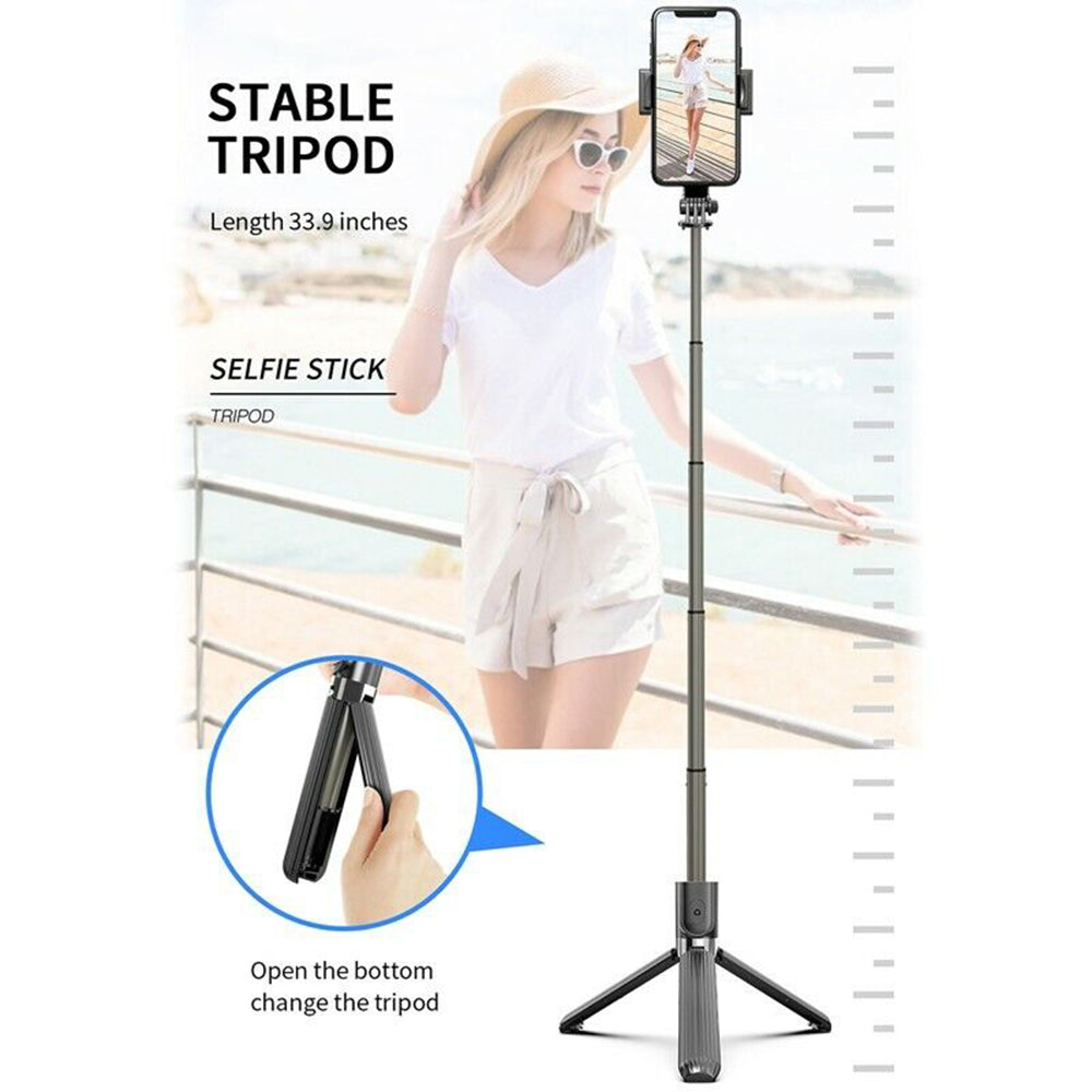 Selfie Stick Bluetooth Techsuit L08, Univerzální, Černý