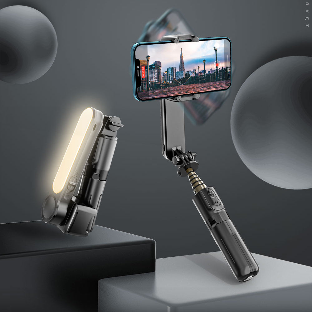 Gimbal Stabilizátor Bluetooth Techsuit L09 Gimbal, Univerzální, Černý