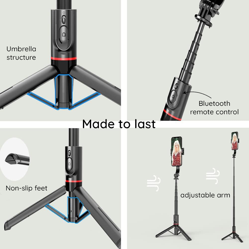 Selfie Stick Bluetooth Techsuit L12, Univerzální, Černý