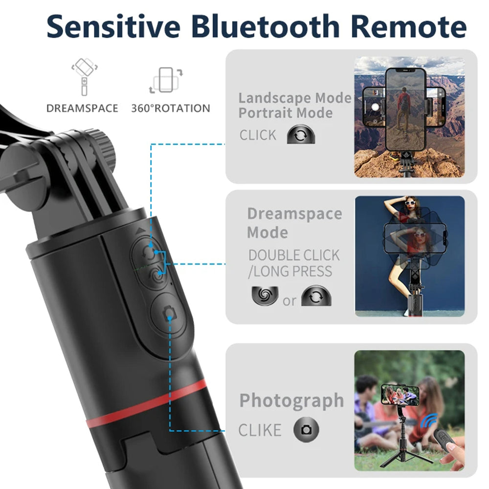 Selfie Stick Bluetooth Techsuit L19, Univerzální, Černý