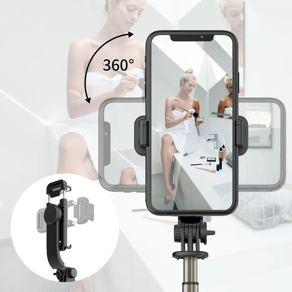 Selfie Stick Bluetooth Techsuit Q03, Univerzální, Černý
