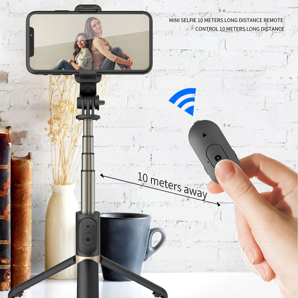 Selfie Stick Bluetooth Techsuit Q03, Univerzální, Černý