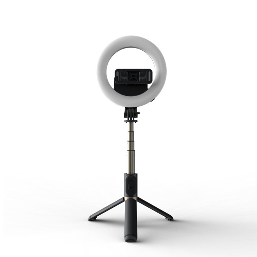 Selfie Stick Bluetooth Techsuit Q07 Ring Light, Univerzální, Černý