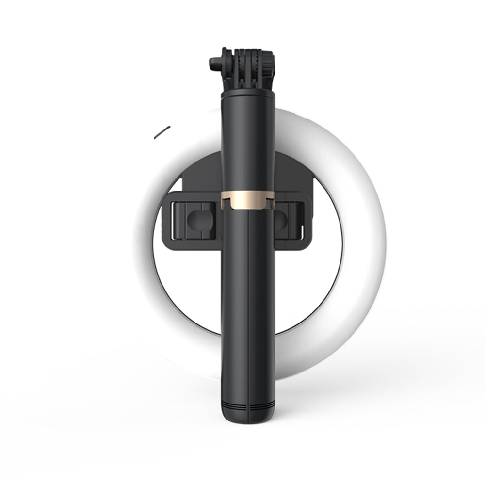 Selfie Stick Bluetooth Techsuit Q07 Ring Light, Univerzální, Černý