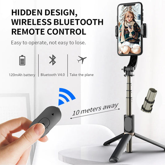 Selfie Stick Bluetooth Techsuit Q08, Univerzální, Černý