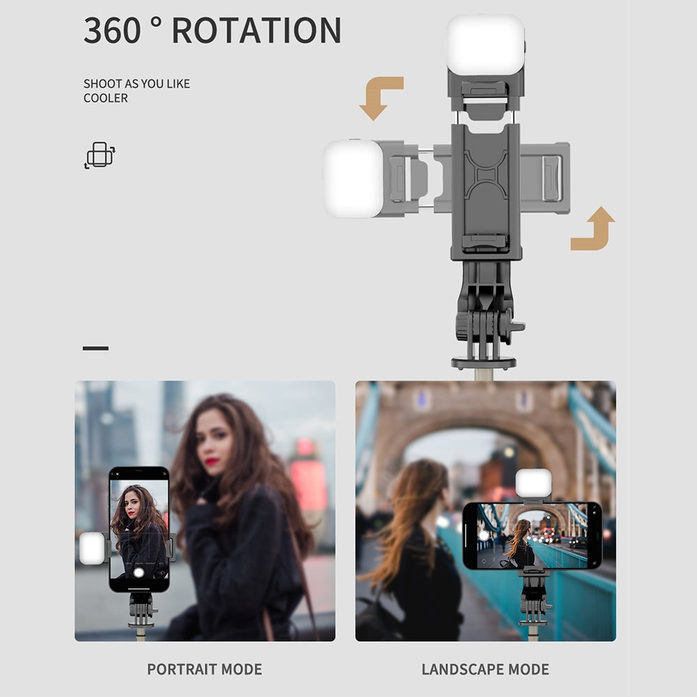 Selfie Stick Bluetooth Techsuit Q10s, Univerzální, Černý