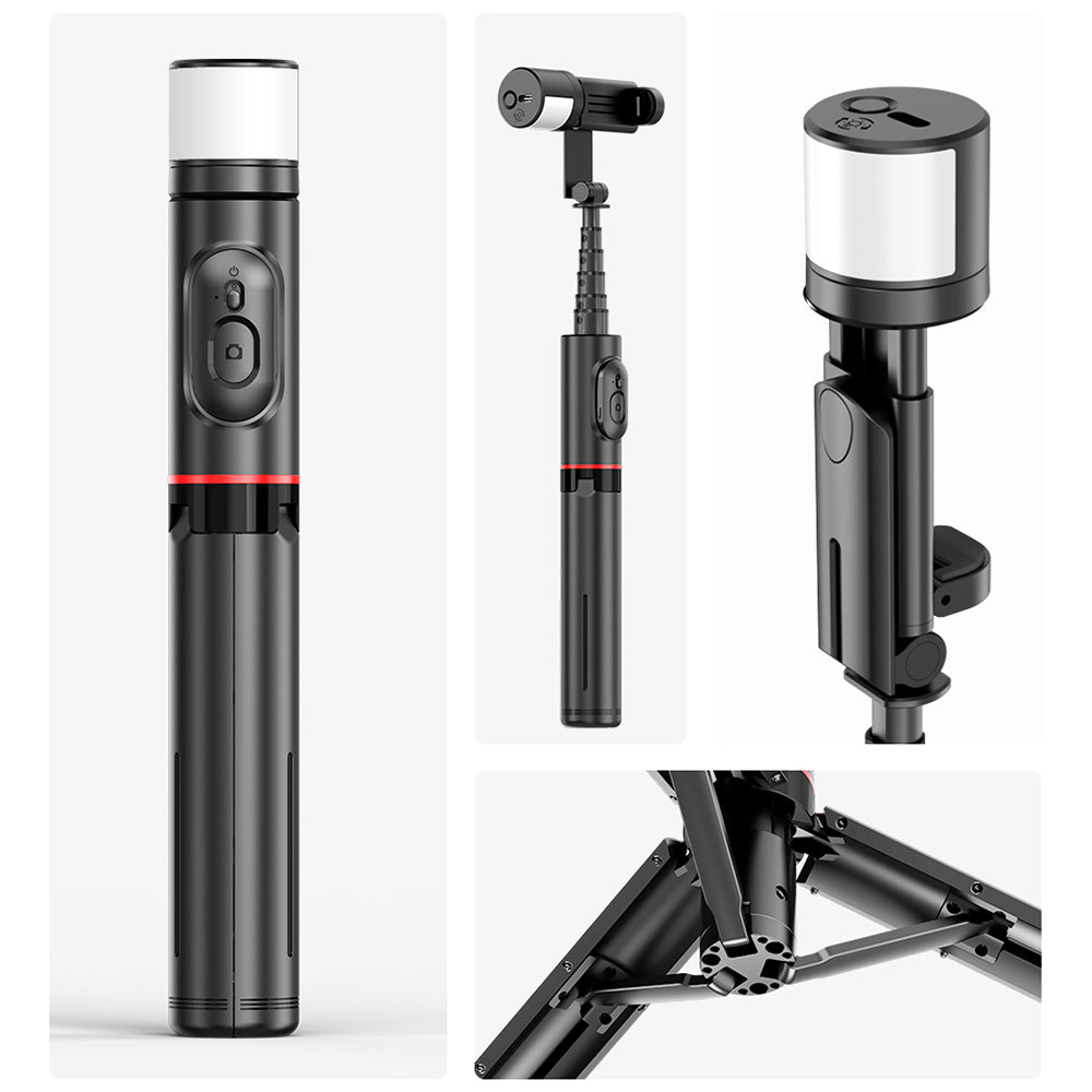 Selfie Stick Bluetooth Techsuit Q12S, Univerzální, Černý
