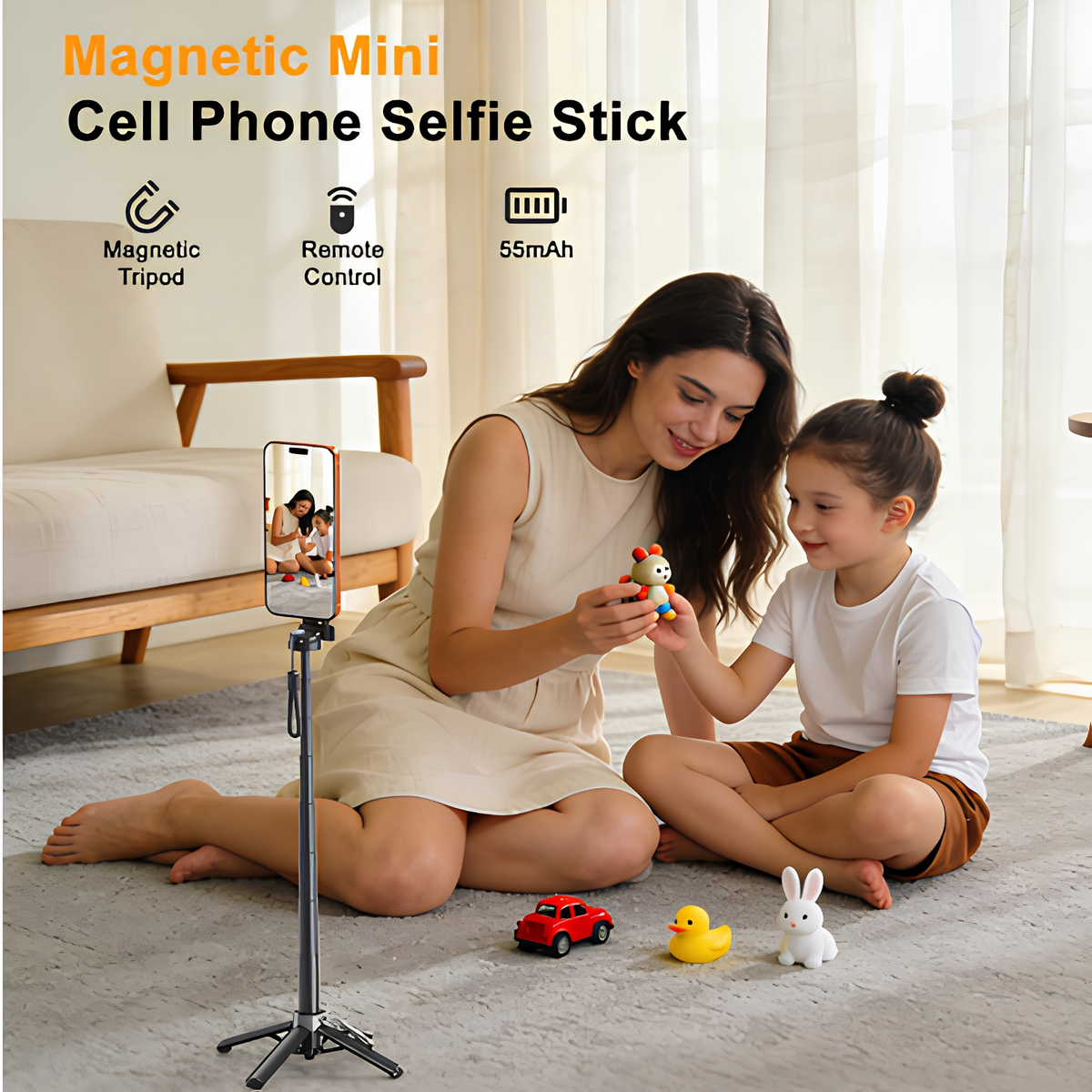 Selfie Stick Bluetooth XO Design SS25 Pro, Univerzální, Černá