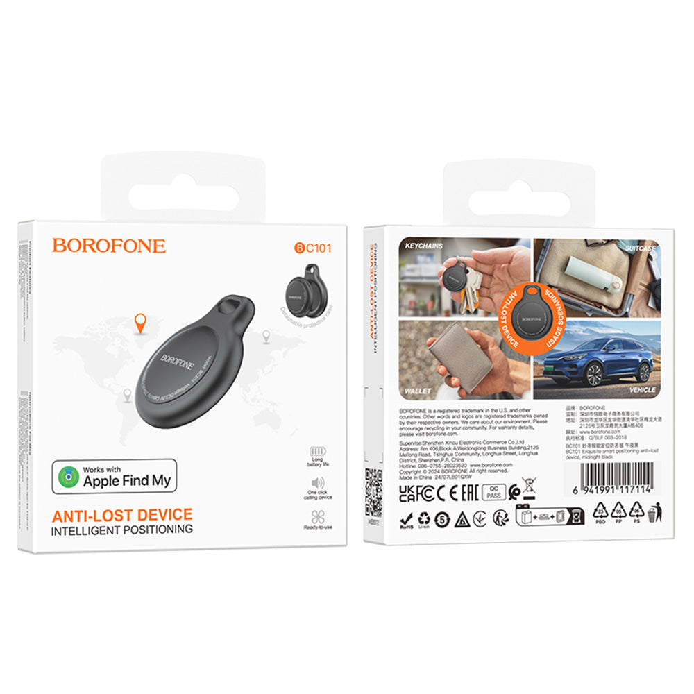 SmartTag Borofone BC101 Exquisite pro iOS Series, Černý