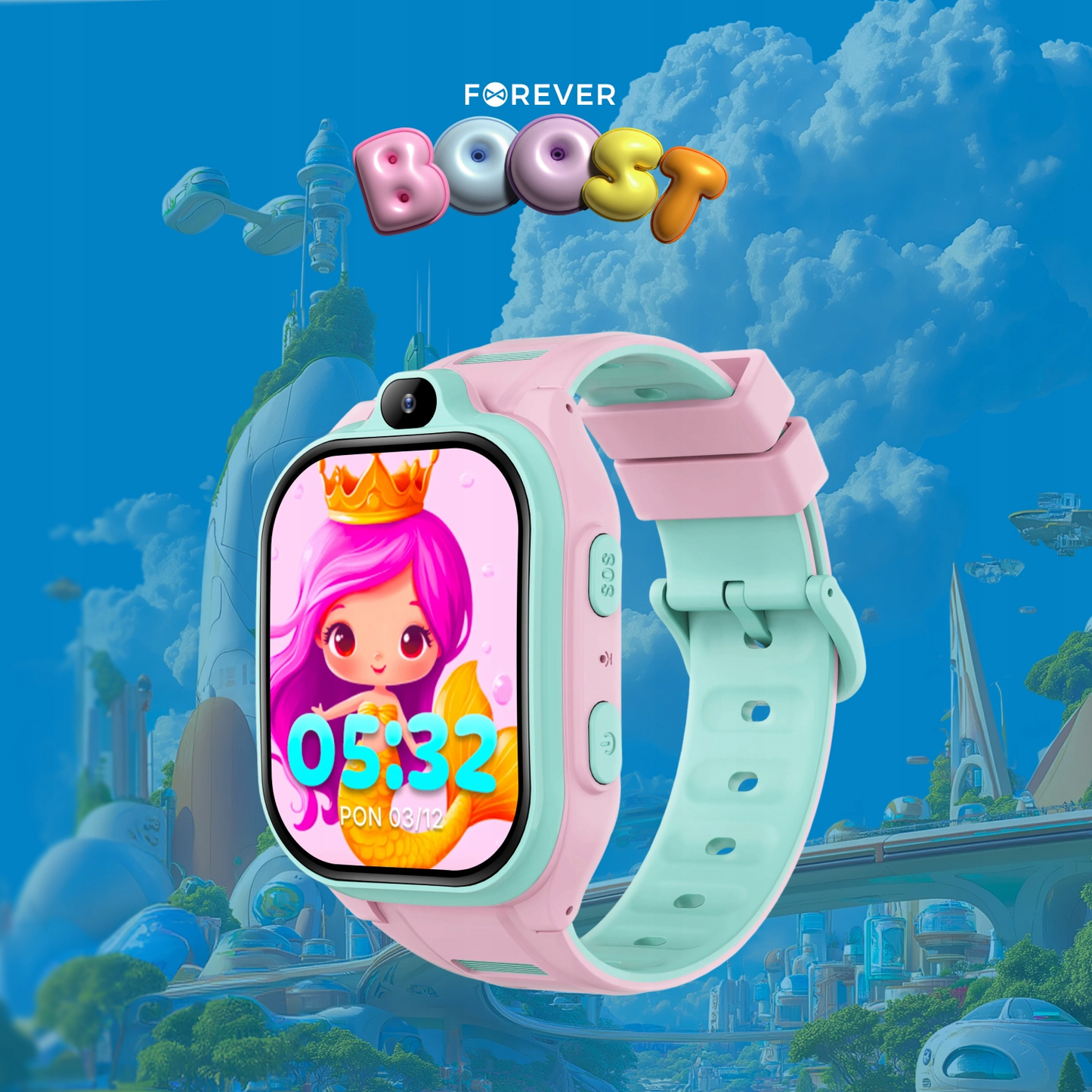 Chytré hodinky Forever Kids Boost KW-530 Call, růžové