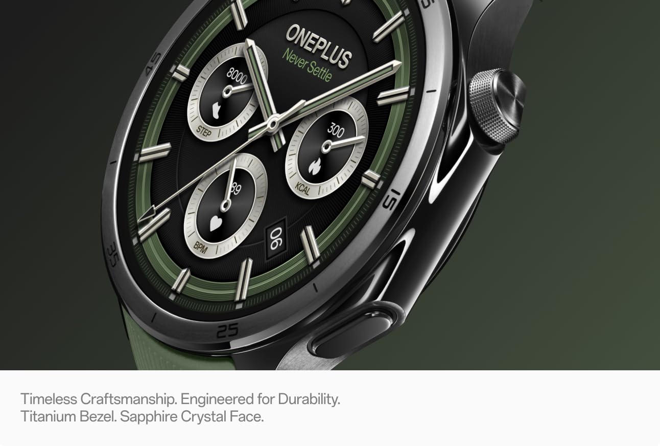 Chytré hodinky OnePlus Watch 3, 46mm, Zelené, Znovu zabalené 5491100341