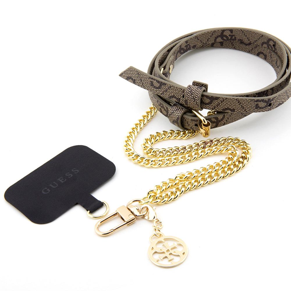 Šňůrka na telefon Guess 4G Chain CBDY, hnědá
