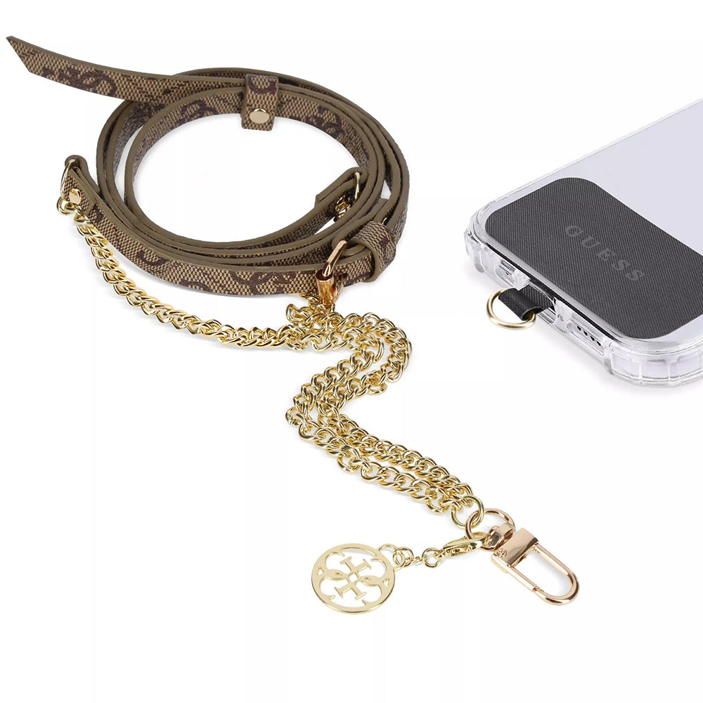 Šňůrka na telefon Guess 4G Chain CBDY, hnědá