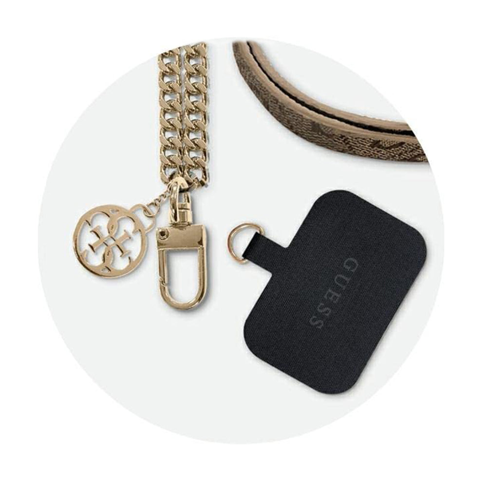 Šňůrka na telefon Guess 4G Chain CBDY, hnědá