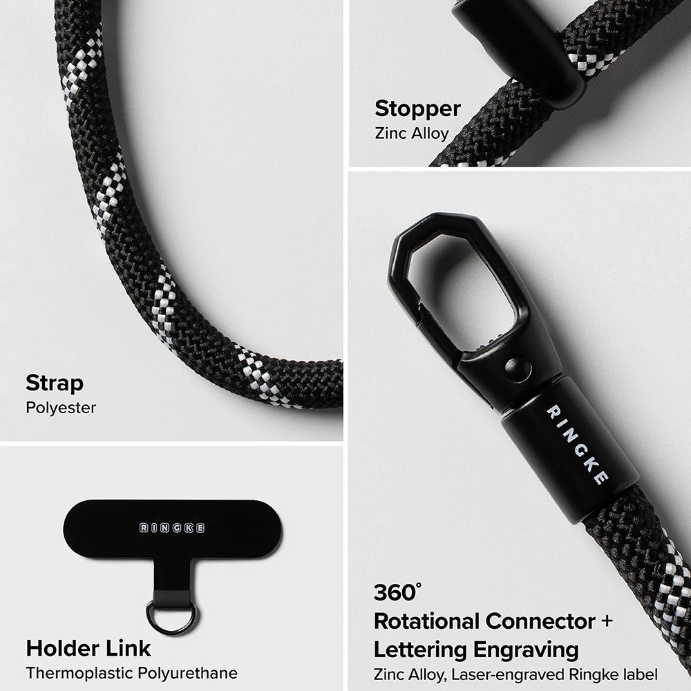 Šňůrka na telefon Ringke Link Flow P-Type, Černá