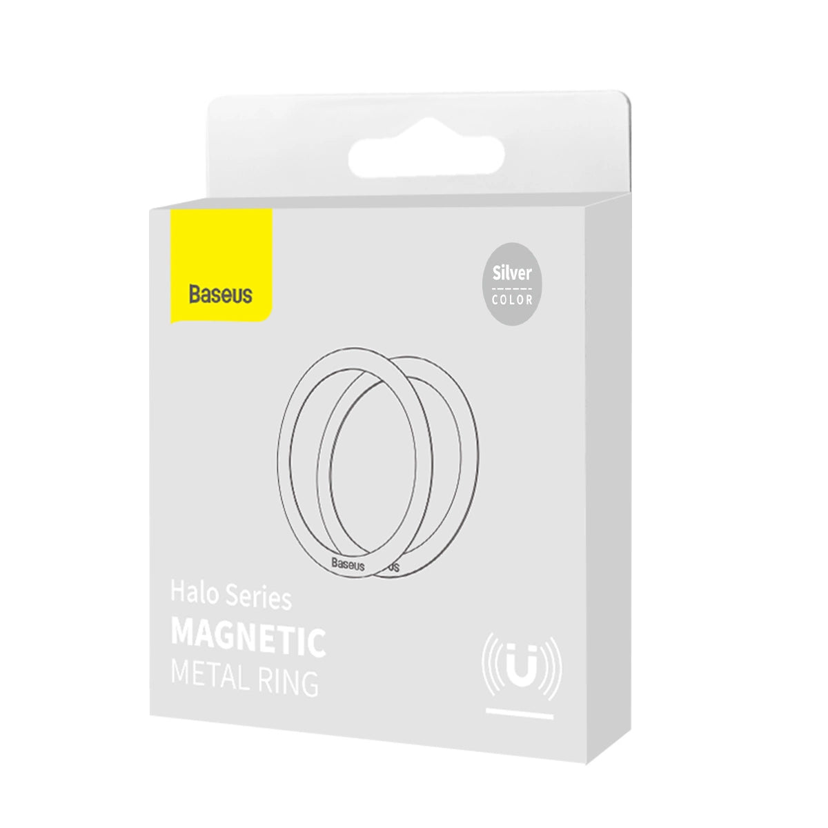 Samolepka Metal Baseus Halo, Sada 2 kusy, Stříbrná PCCH000012