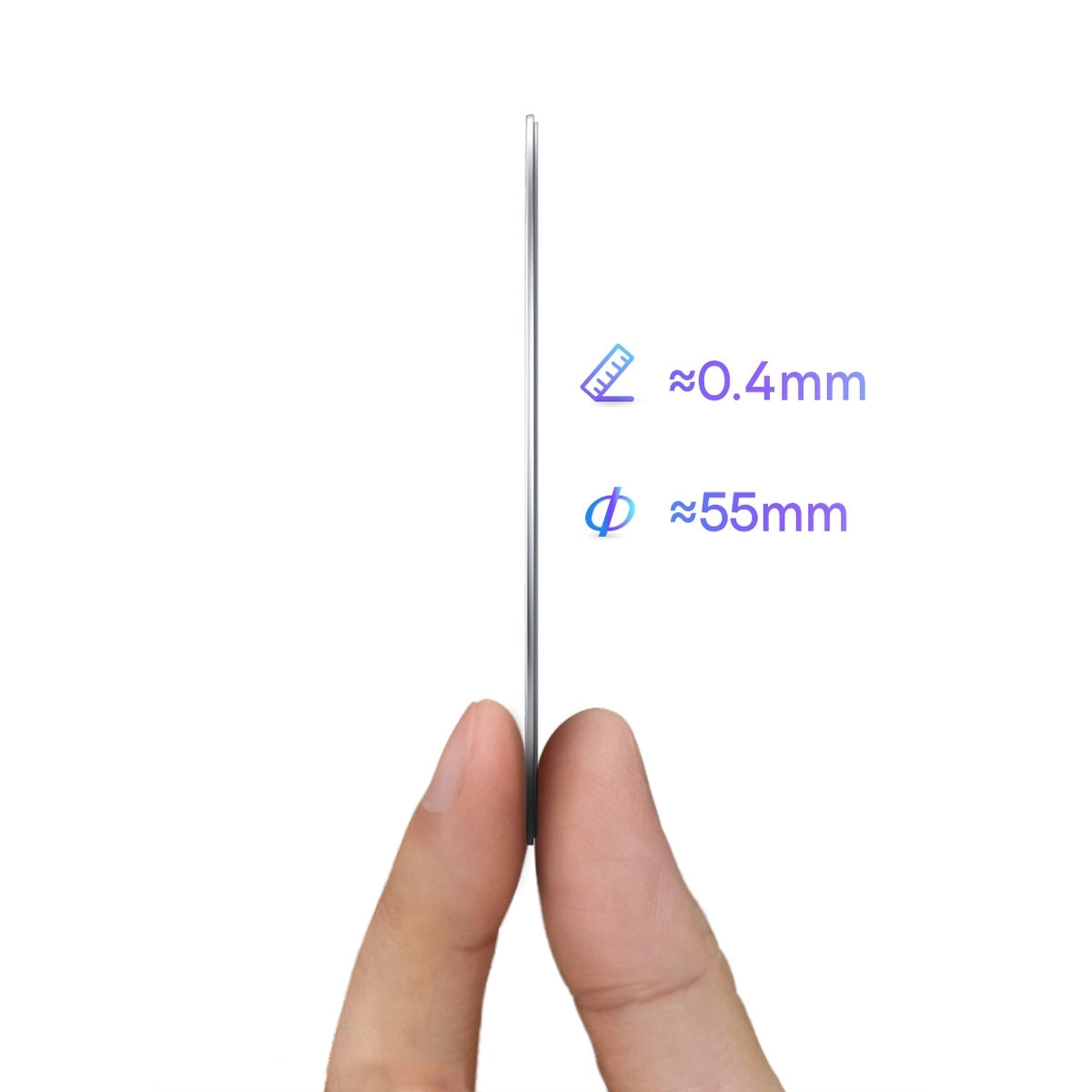 Samolepka Metal Baseus Halo, Sada 2 kusy, Stříbrná PCCH000012
