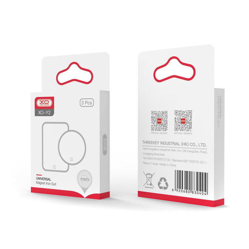 Kovová nálepka XO Design Y2 3v1, Stříbrná