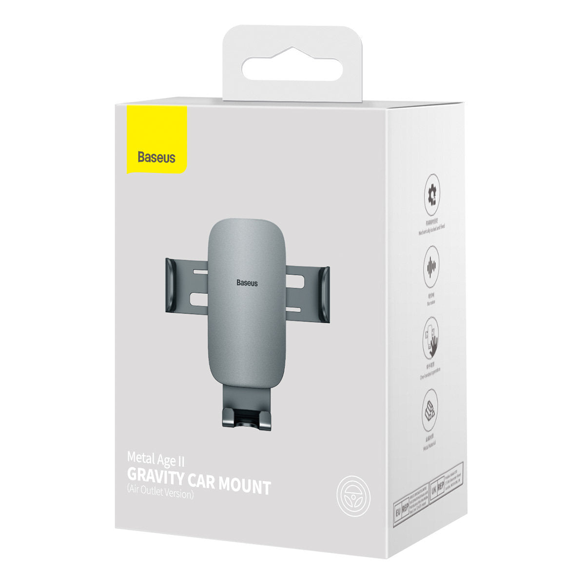 Držák do auta Baseus Metal Age II, 4.7inch - 6.7inch, šedý SUJS000013