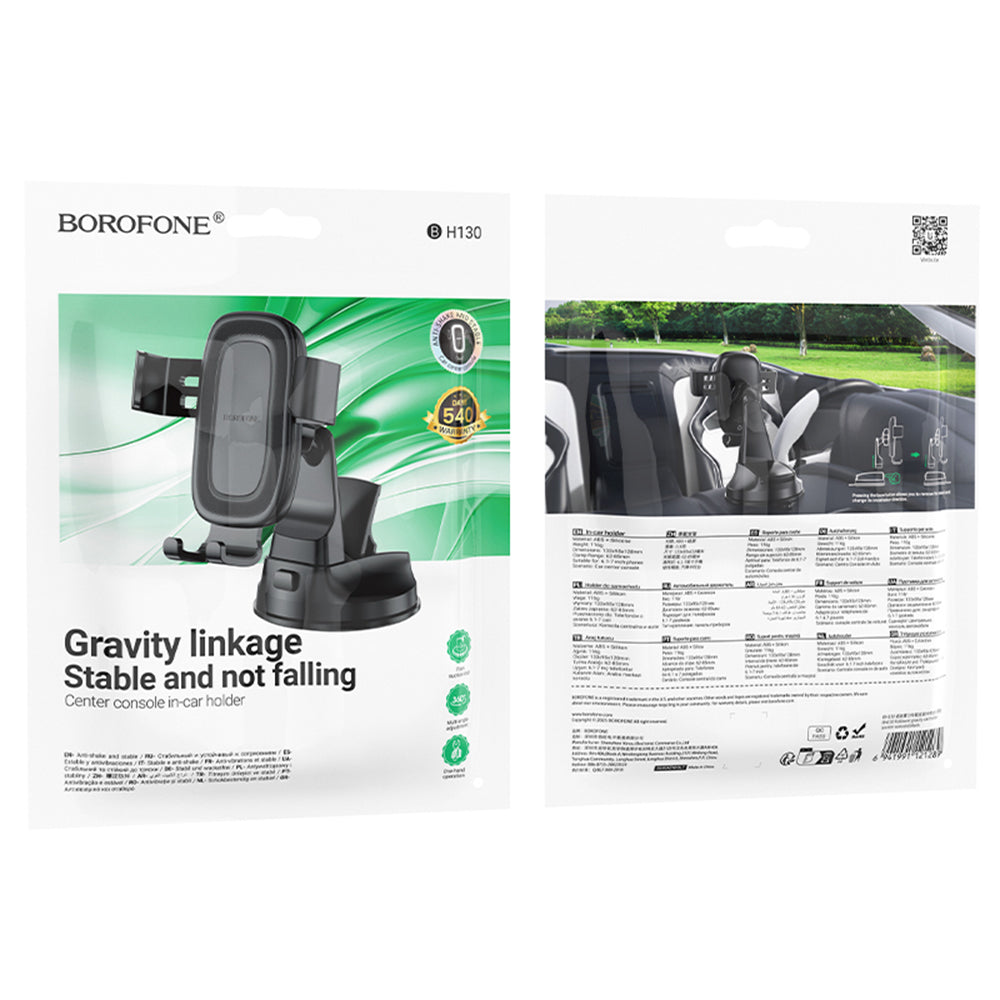 Auto držák Borofone BH130 Follower Gravity, 6.1inch - 7inch, Černý