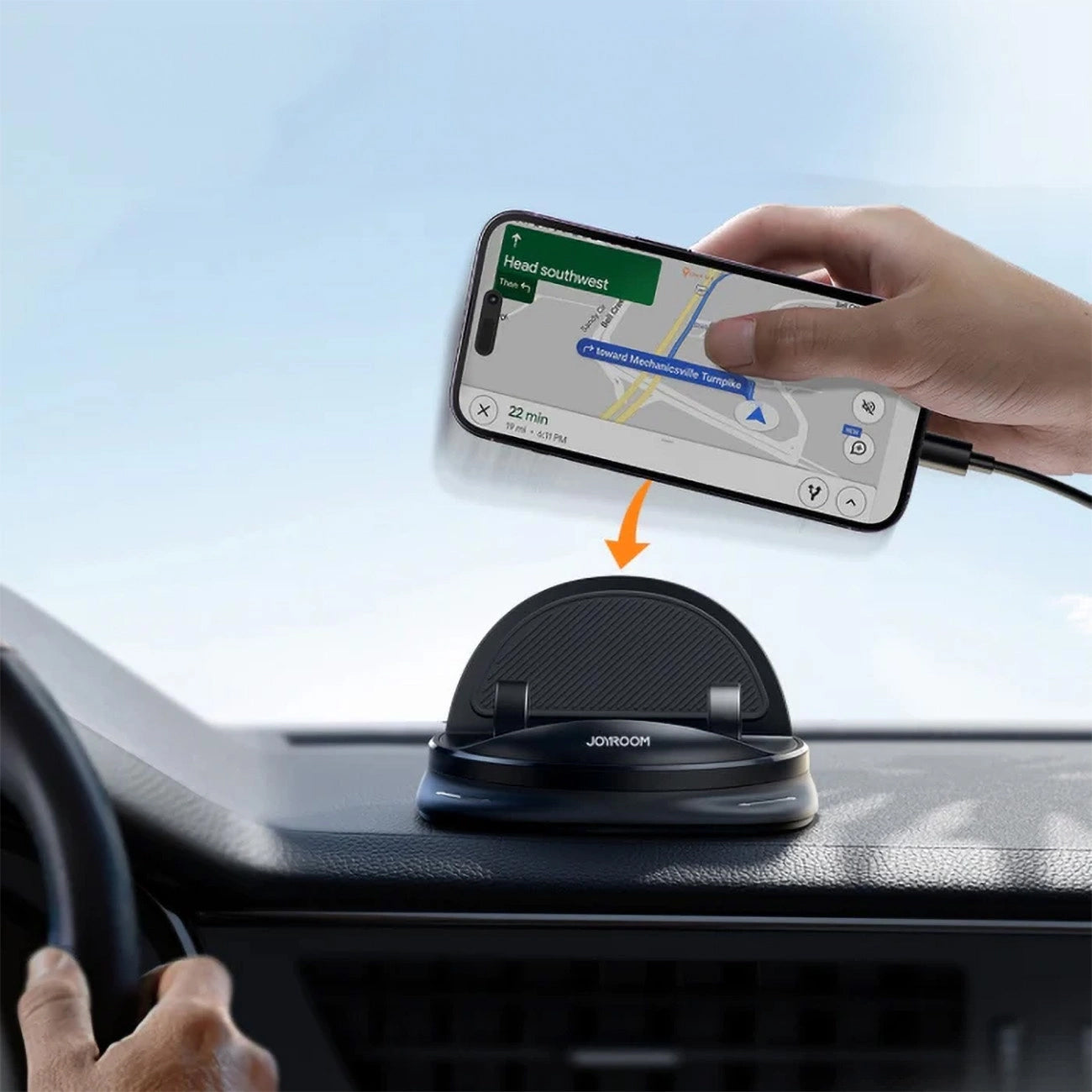 Auto držák Joyroom JR-ZS354, 4palcový - 7palcový, Černý