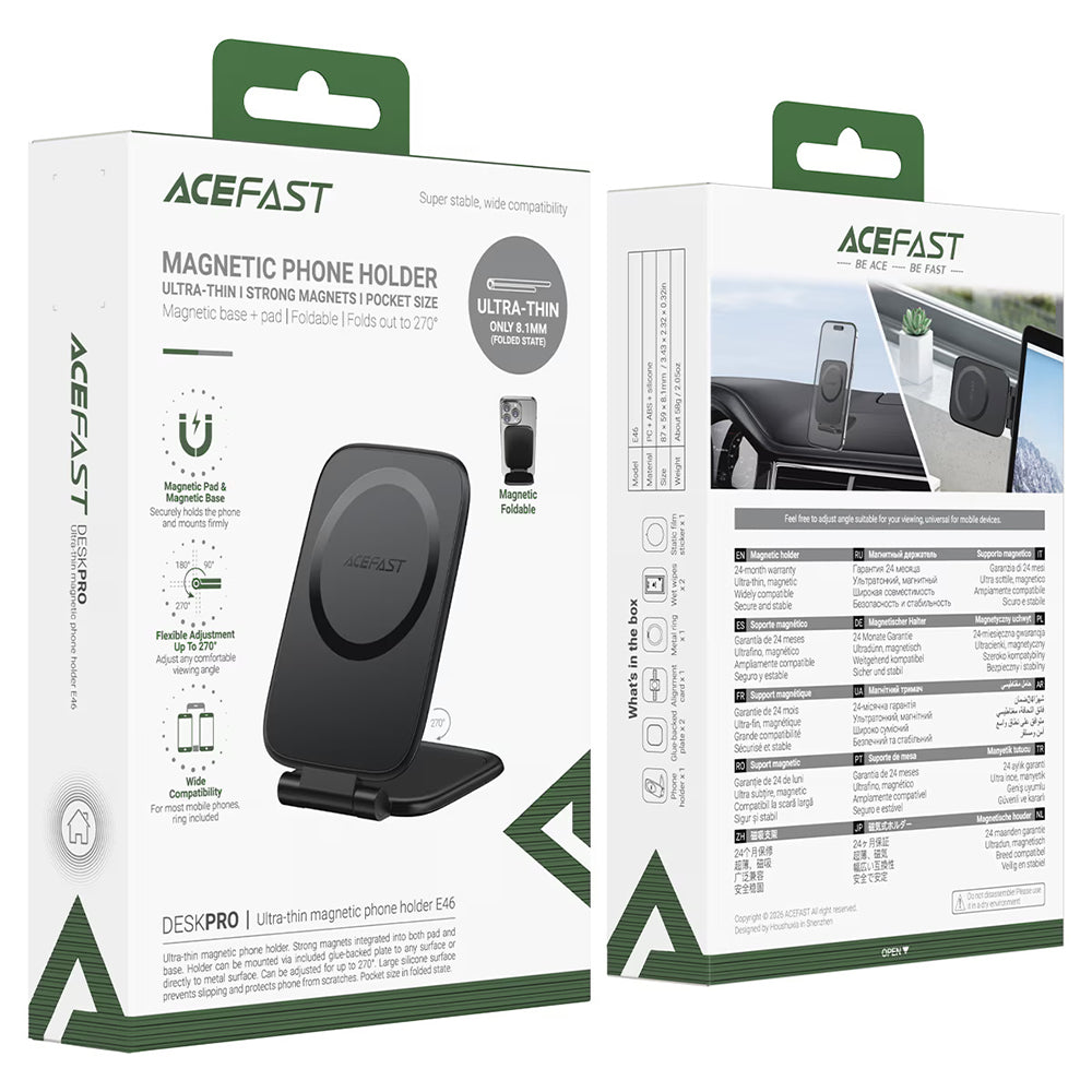 Magnetický držák do auta Acefast E46, univerzální, černý