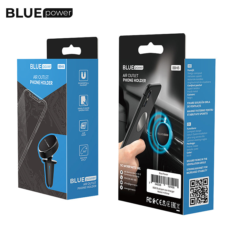 BLUE Power Magnetický držák do auta BBH6, univerzální, černý
