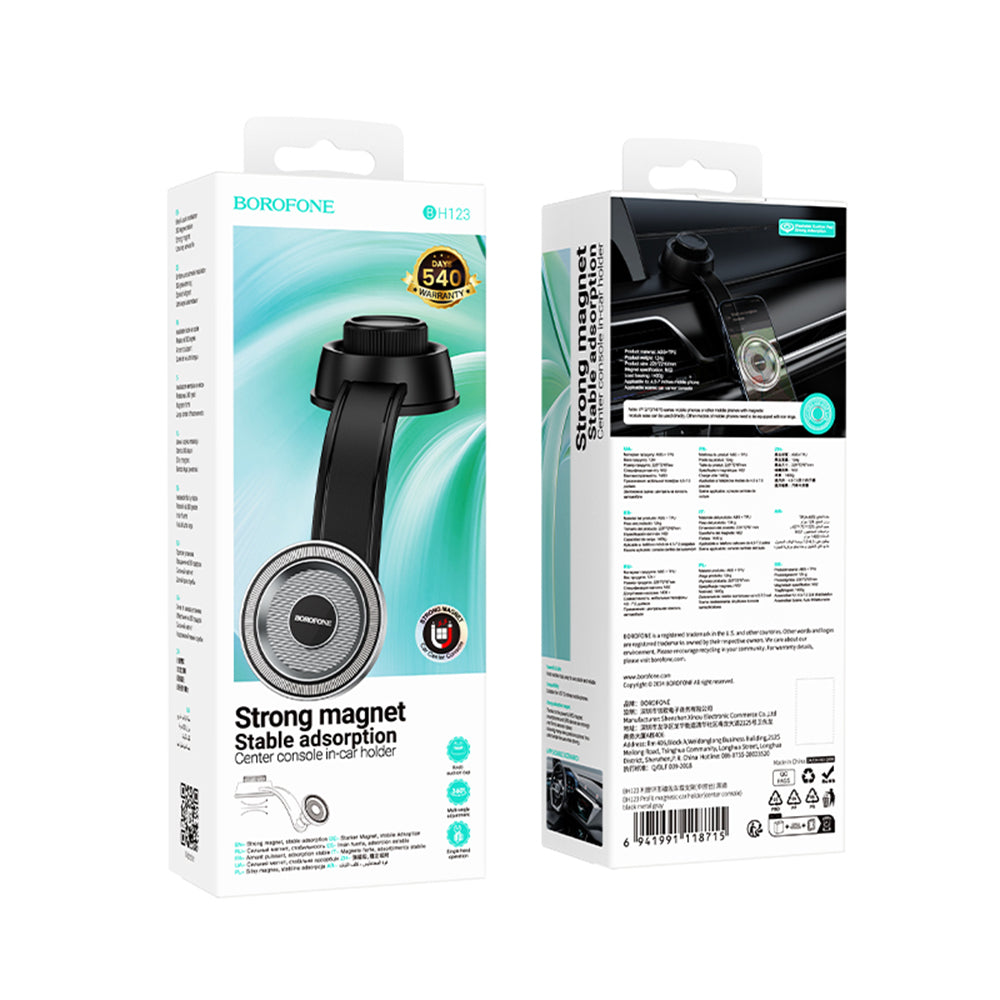 Magnetic Car Holder Borofone BH123 Profit, 4.5inch - 7inch, Black