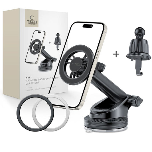 Tech-Protect N56 2v1 magnetický držák do auta, univerzální, černý