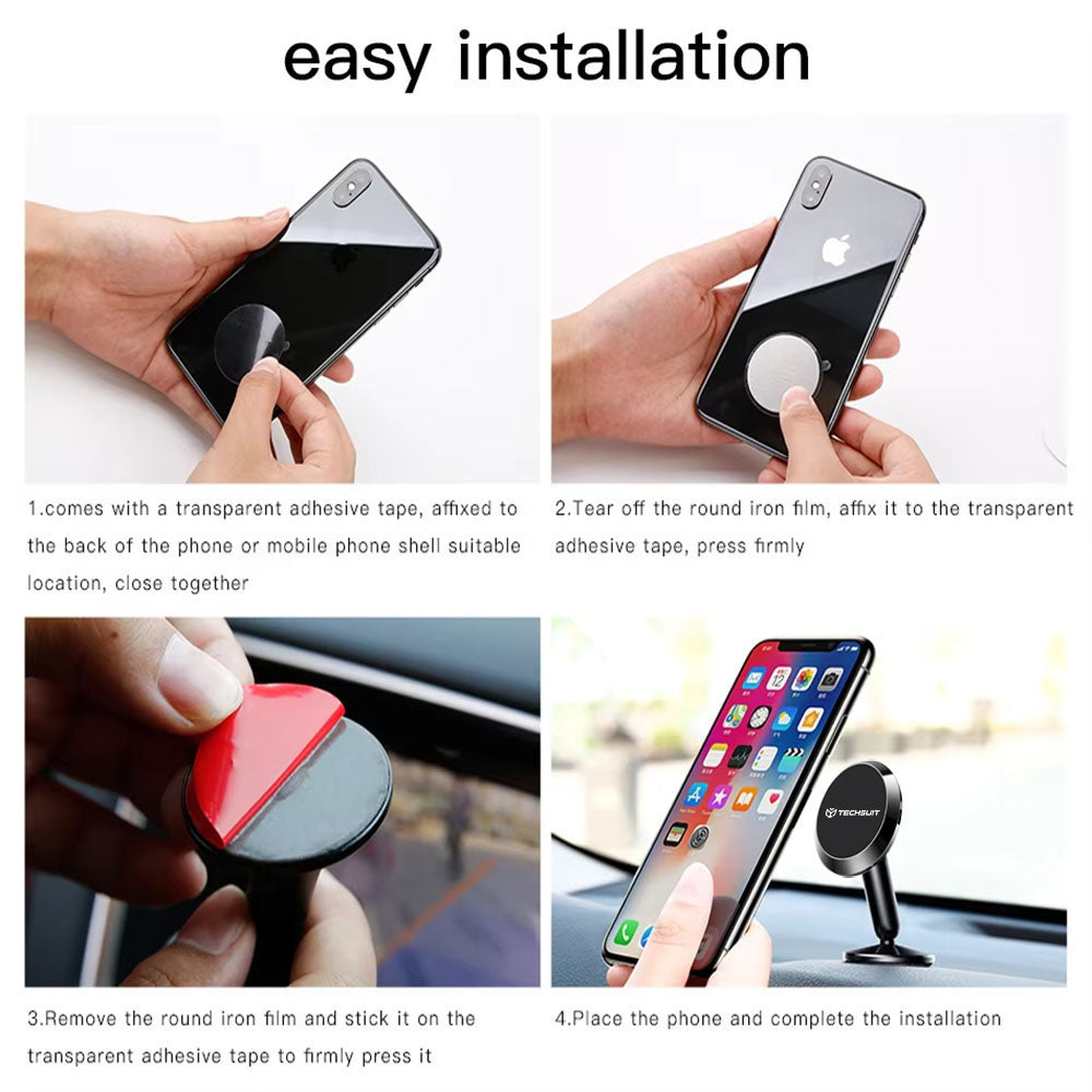 Magnetický držák do auta Techsuit S11, Univerzální, Černý