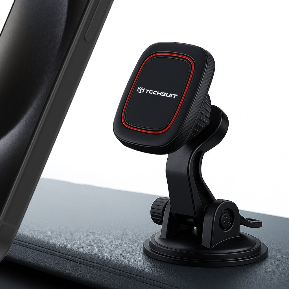 Magnetický držák do auta Techsuit S6, Univerzální, Černý Červený