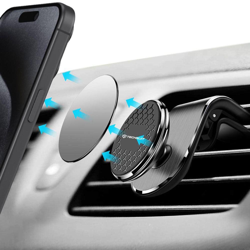 Magnetický držák do auta Techsuit S8, Univerzální, Stříbrný