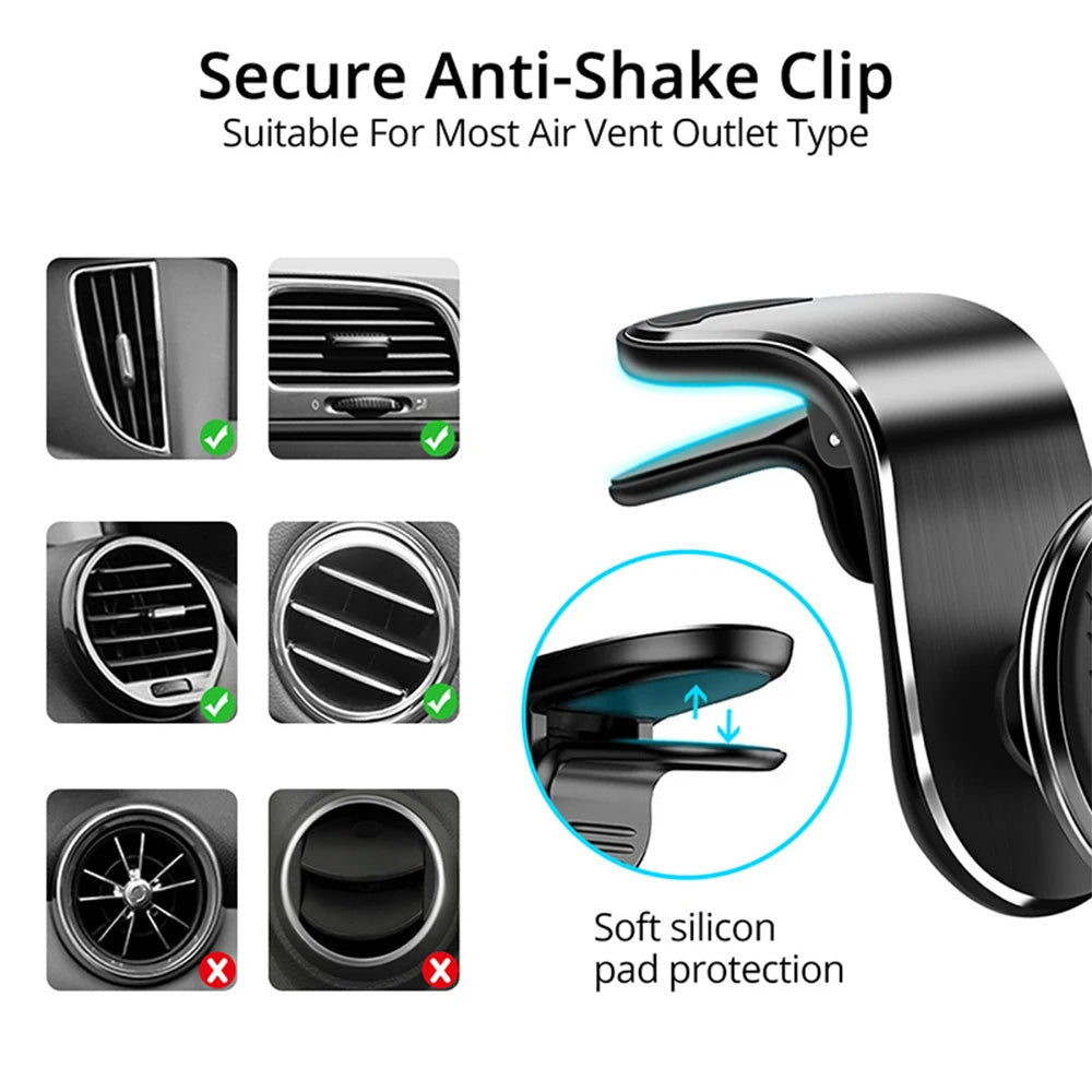 Magnetický držák do auta Techsuit S8, Univerzální, Stříbrný