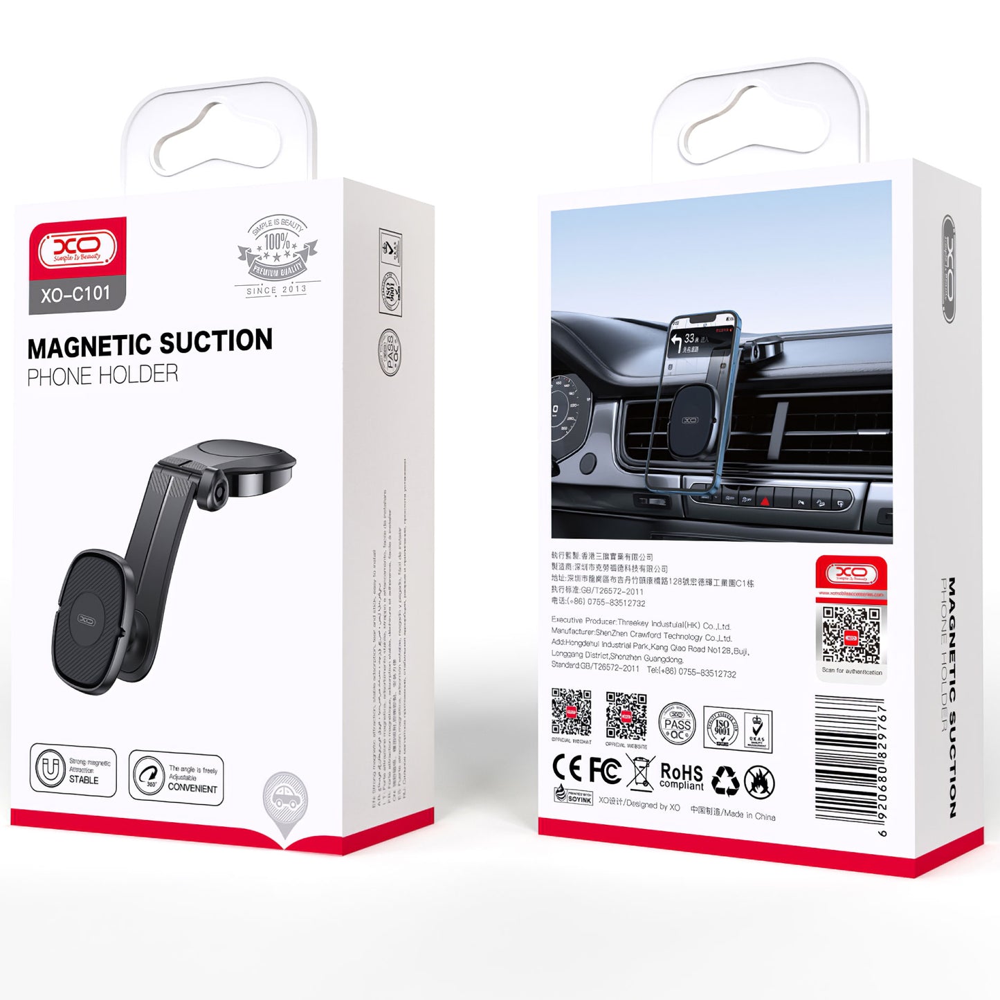 XO Design C101 Magnetický držák do auta, univerzální, černý