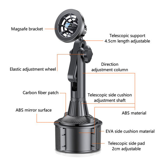 Magnetický auto držák Yesido C200, Univerzální, Černý
