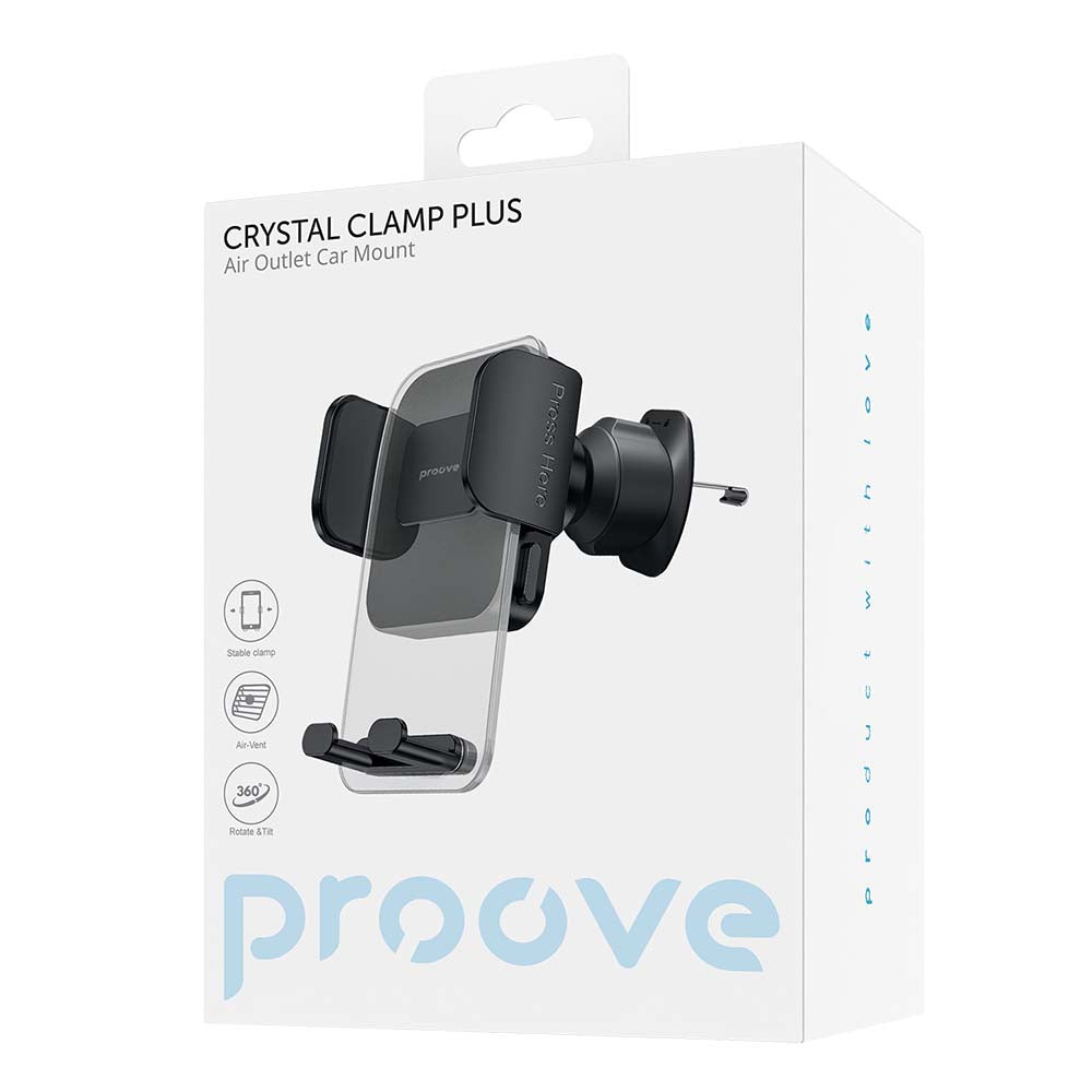 Auto držák Proove Crystal Clamp Plus Vent, 4.7inch - 6.9inch, Černý CHCCP0000001