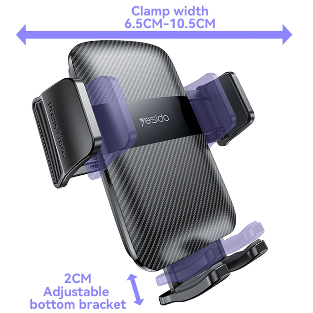 Auto držák Yesido C251, 4.8inch - 7.2inch, Černý